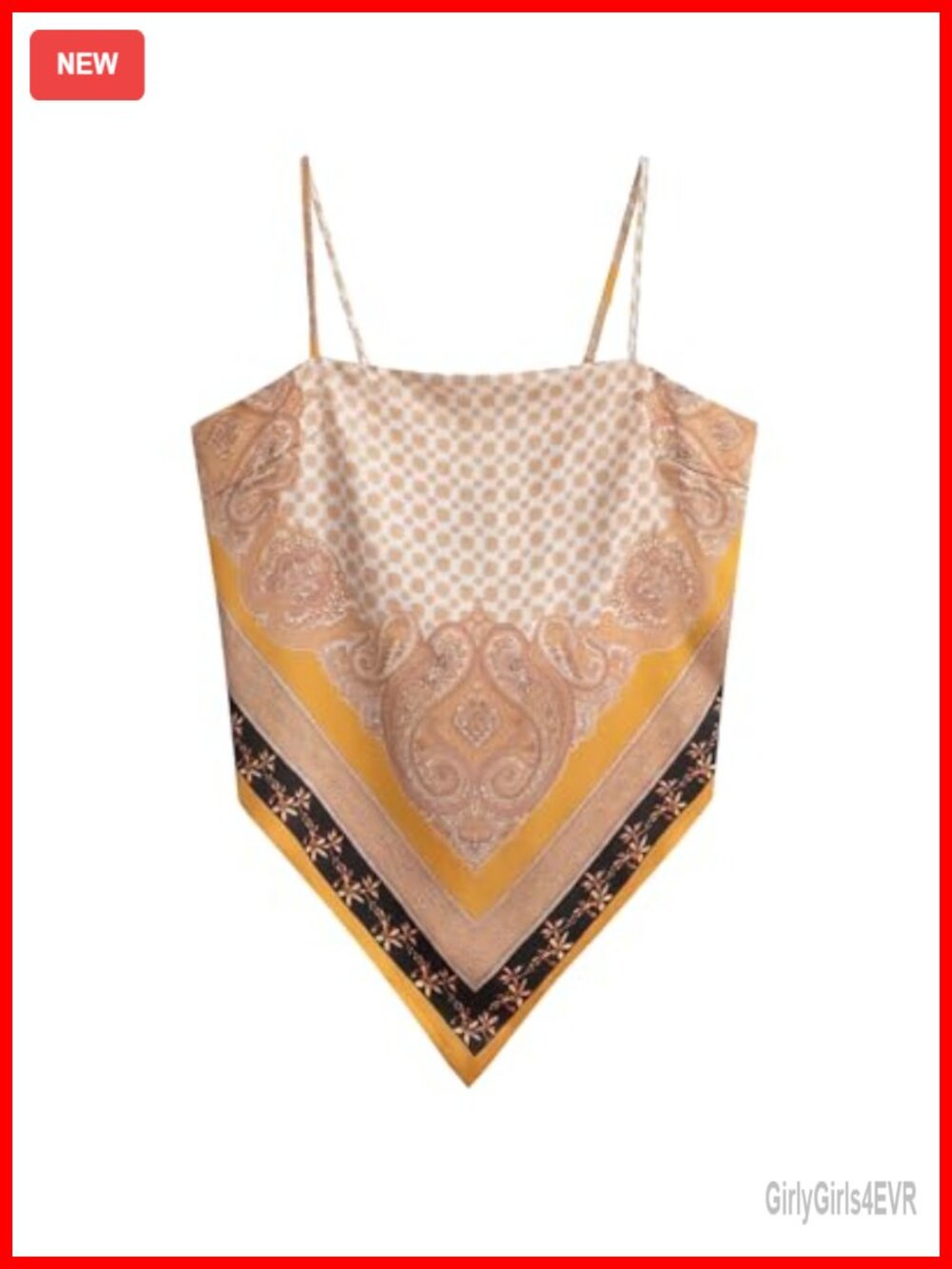 Satin Paisley Bandana Tube Top Tie Back Boho Scarf Top Adjustable Straps